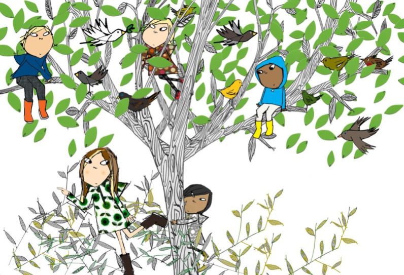 Children in Mottisfont's plane tree (c) Lauren Child