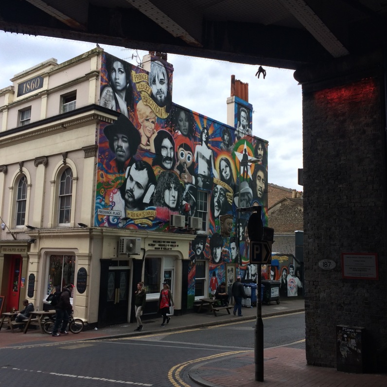 Music mural at Prince Albert pub, Brighton