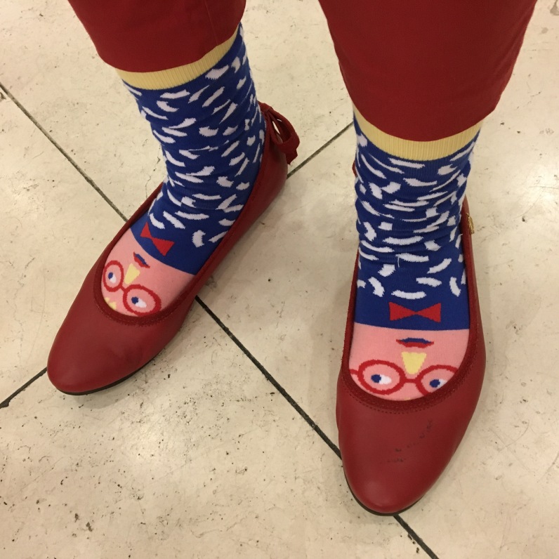 Colourful Agnieszka in Hockney socks
